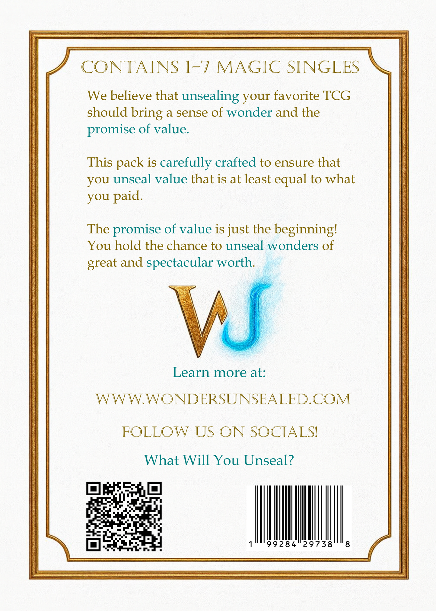 Wonders Unsealed Guaranteed Value Mystery Pack - $100
